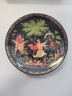 The Golden Cage Russian Decorative Plate By Palekh 1990 Limited Edition With COA